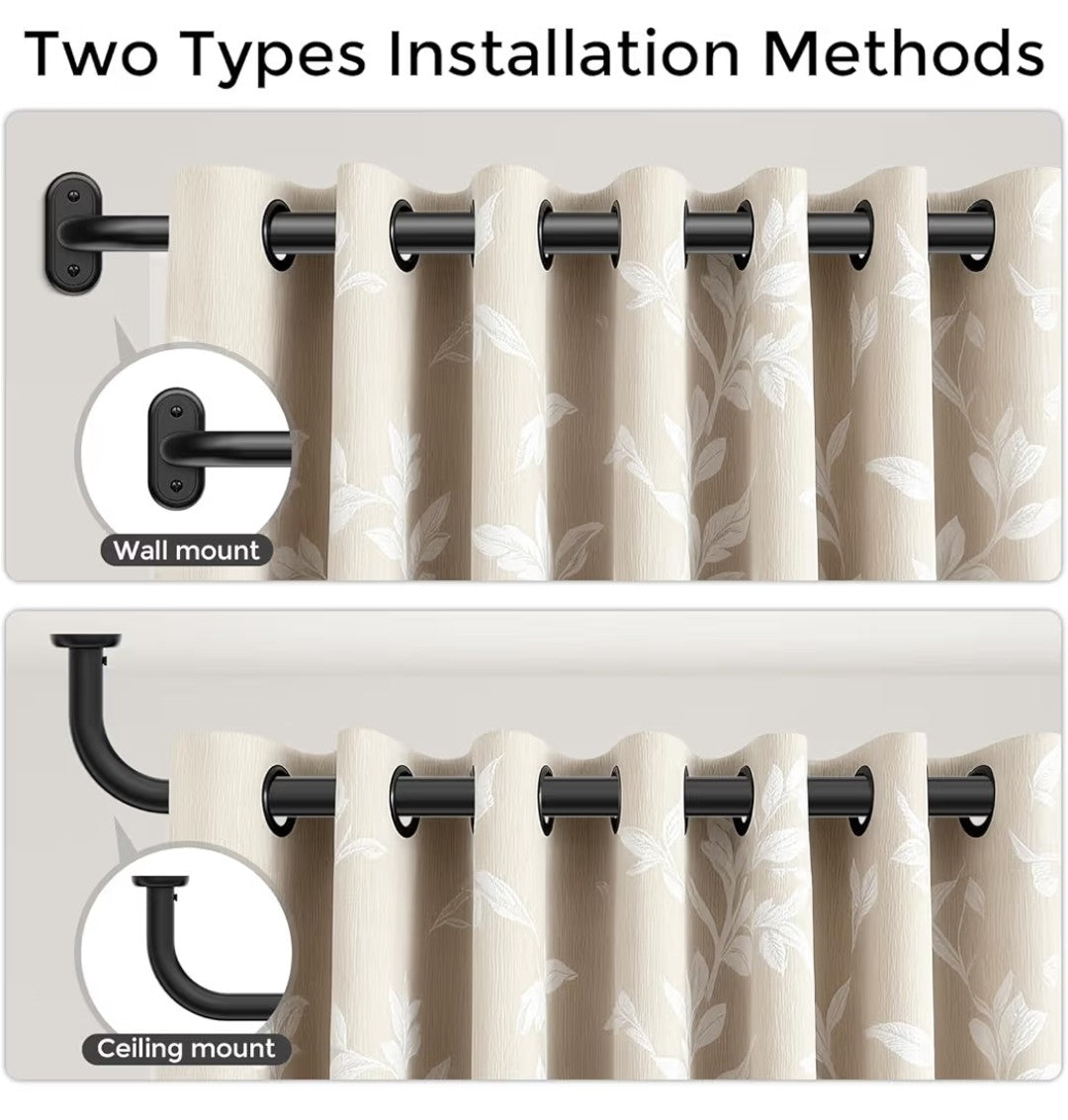 Wolistsa Wrap Around Curtain Rod 36-120in