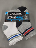 Toddler Boys Cushion Crew Socks 6 Pairs (Size 4-8.5)