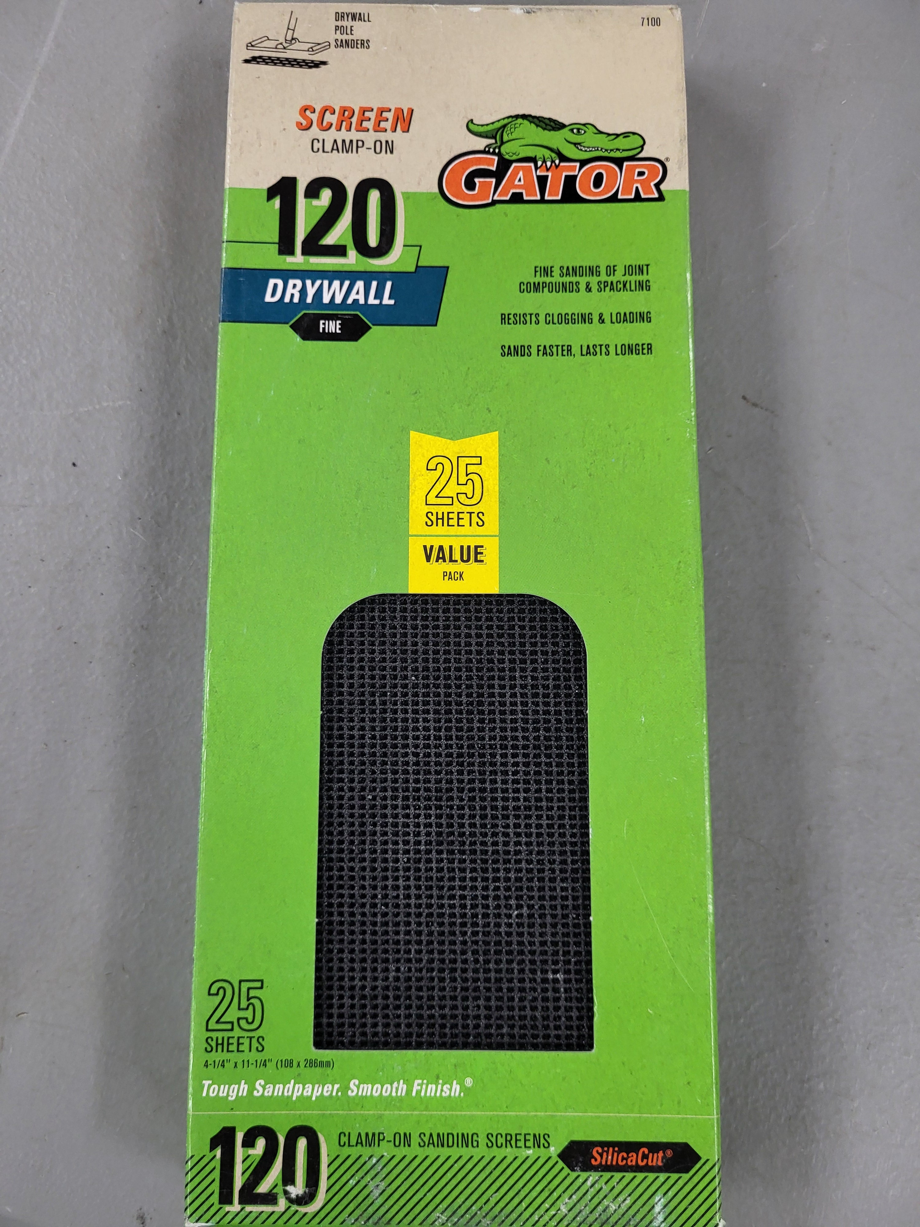 Gator Drywall Sanding Screens Fine, 120 Grit (25 sheets)