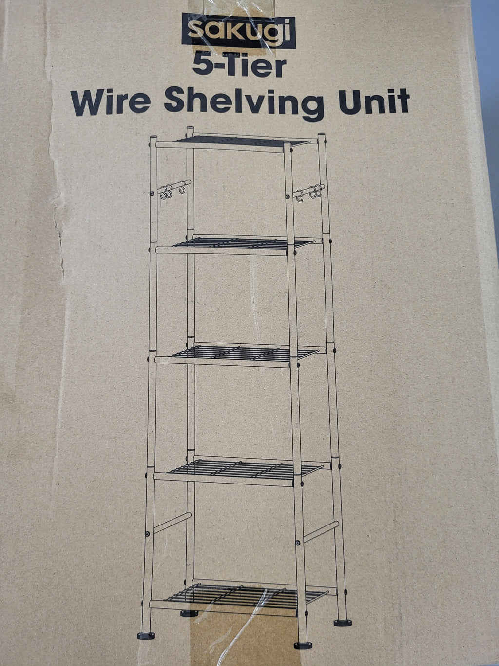 5-Tier Large Capacity Shelf Organizer With Hooks