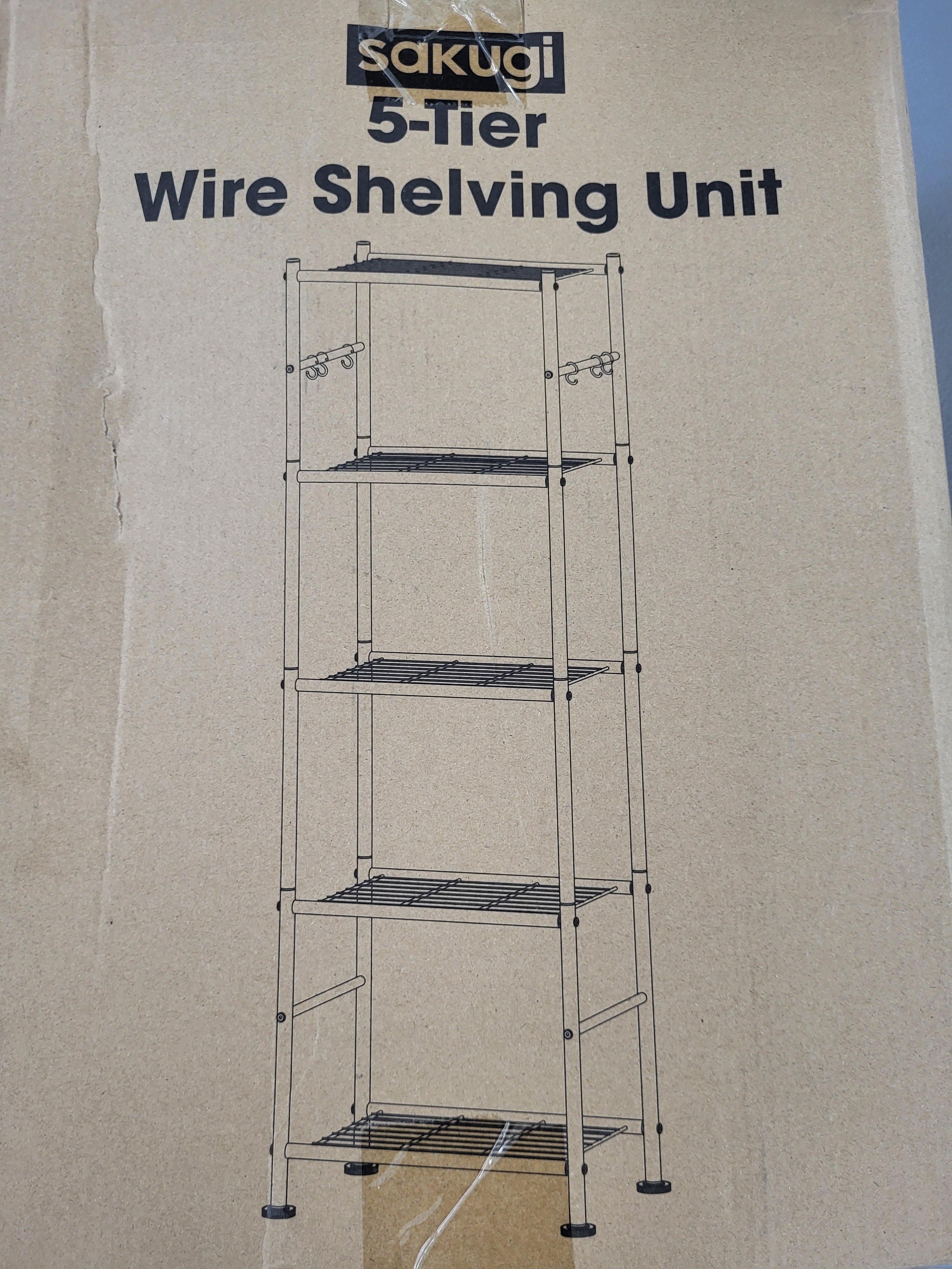 5-Tier Large Capacity Shelf Organizer With Hooks