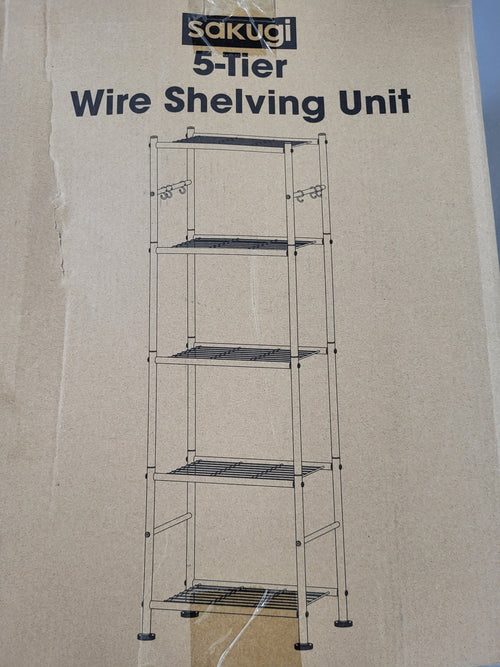 5-Tier Large Capacity Shelf Organizer With Hooks