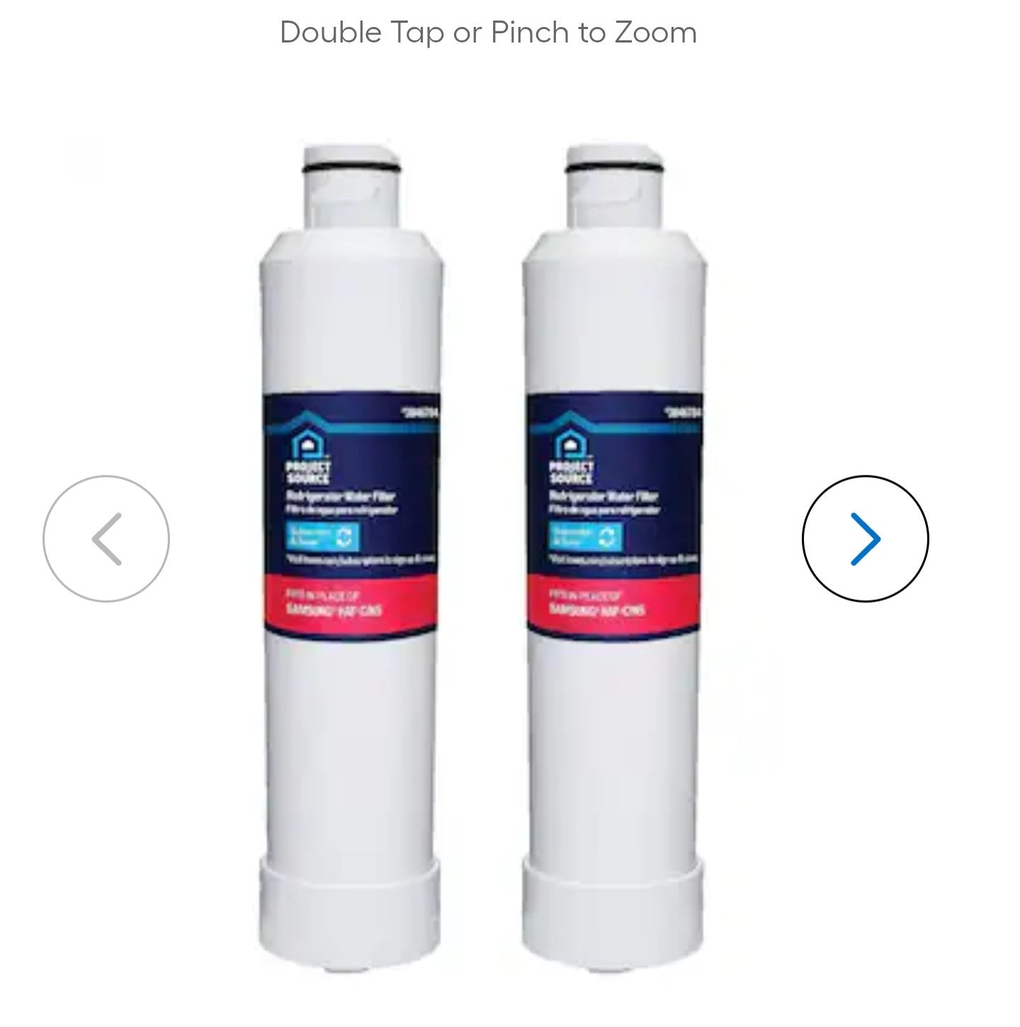 Project Source Twist-in Refrigerator Water Filter S-2-2 Fits Samsung HAF-CINS 2 -Pack