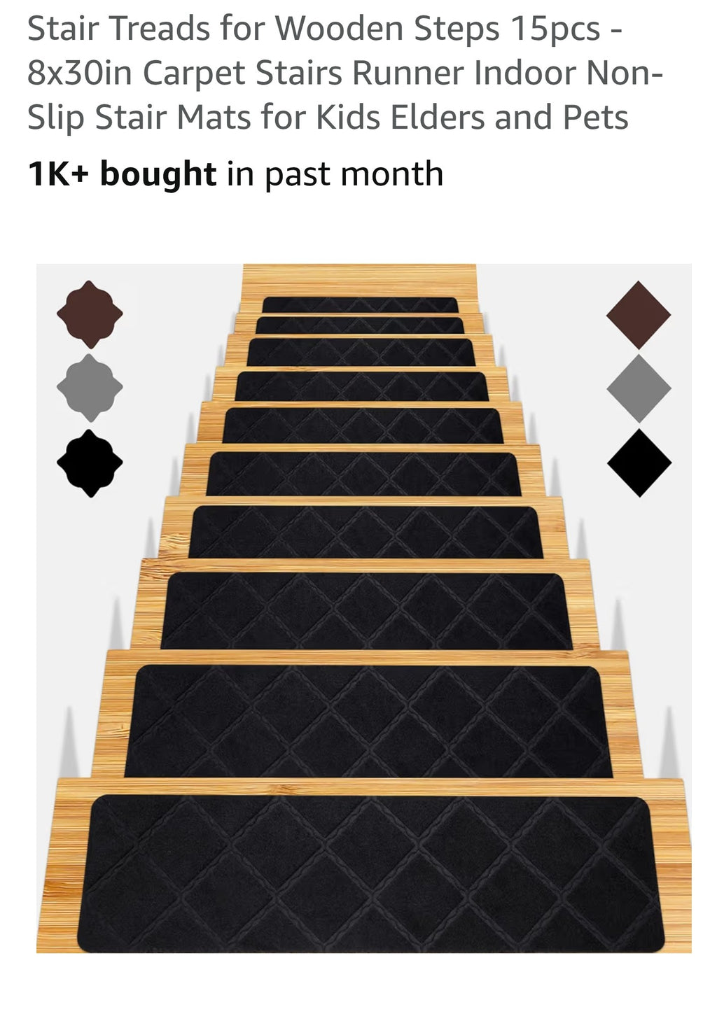 Stair Treads for Wooden Steps 15pcs - 8x30in