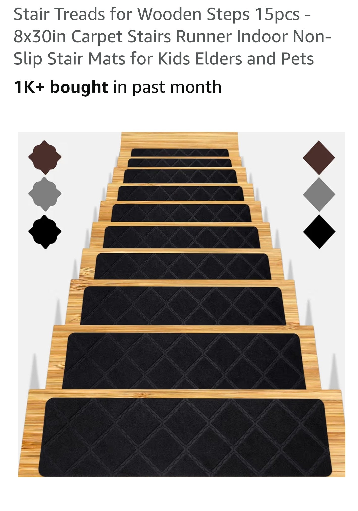 Stair Treads for Wooden Steps 15pcs - 8x30in