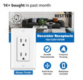 BESTTEN 20 Pack 15 Amp Decorator Wall Receptacle Outlet