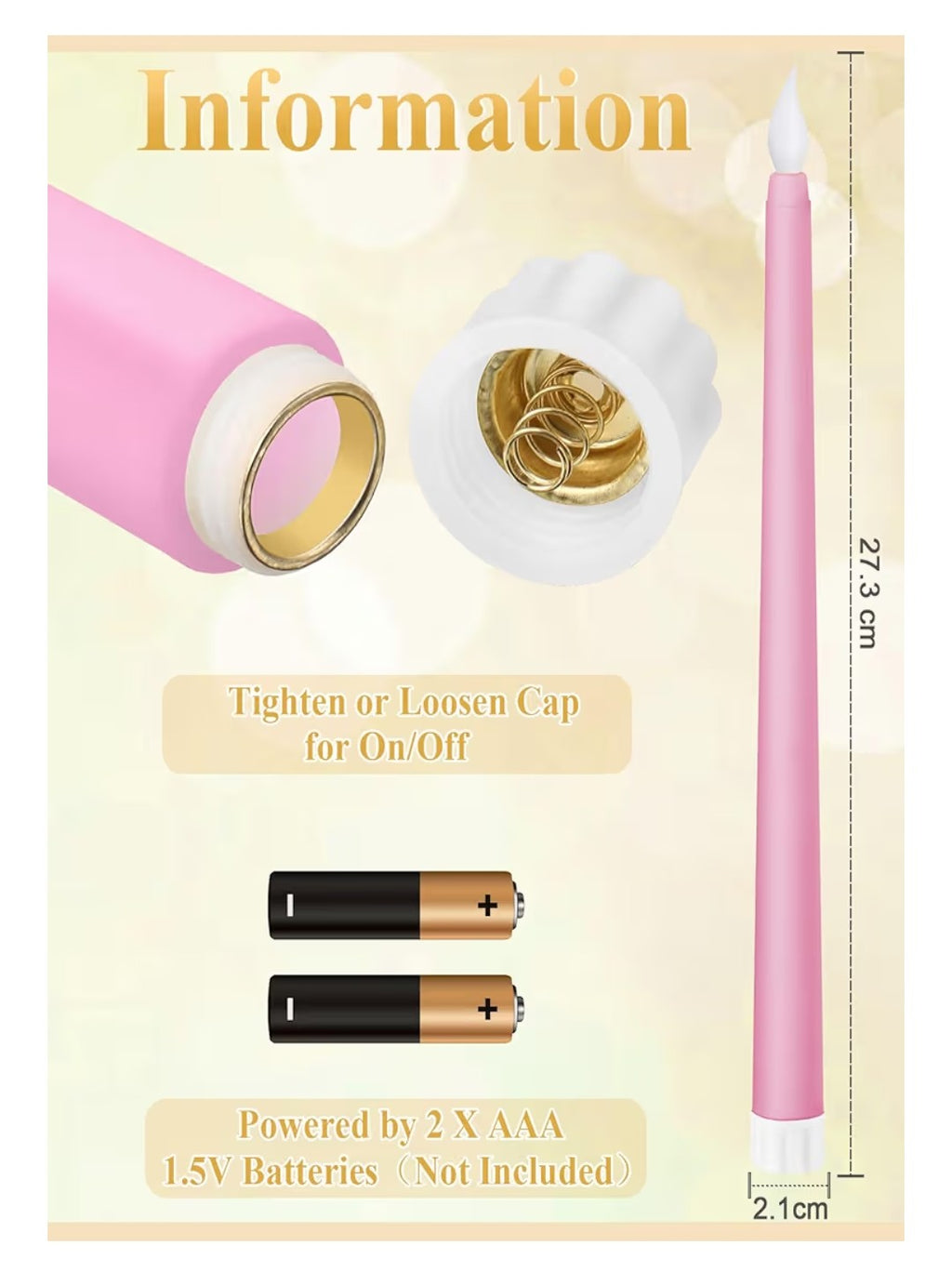 Flameless Taper Candles (30pcs)