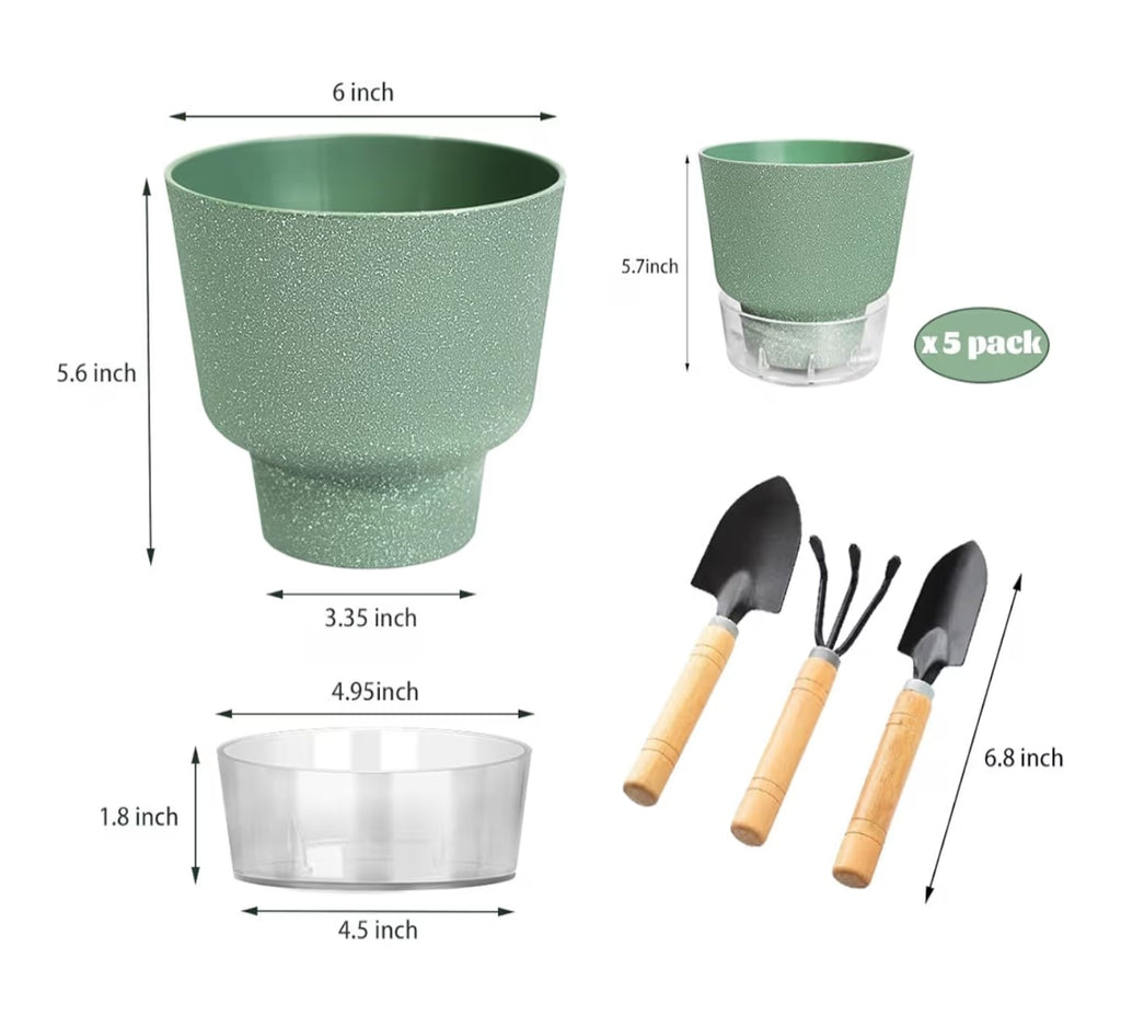 Self Watering Pots for Indoor Plants, with Visible Reservoir.