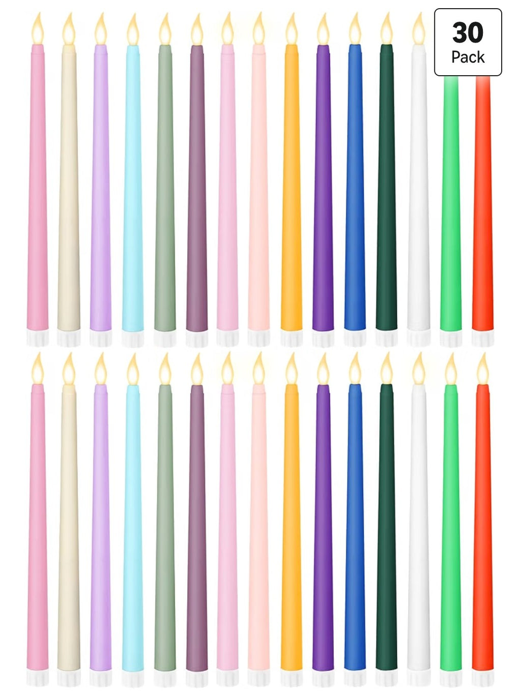 Flameless Taper Candles (30pcs)