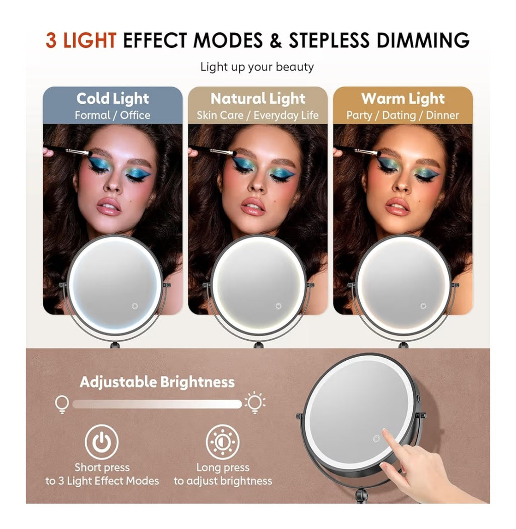 Zloka 9in Wall Mounted Light Up Makeup Mirror