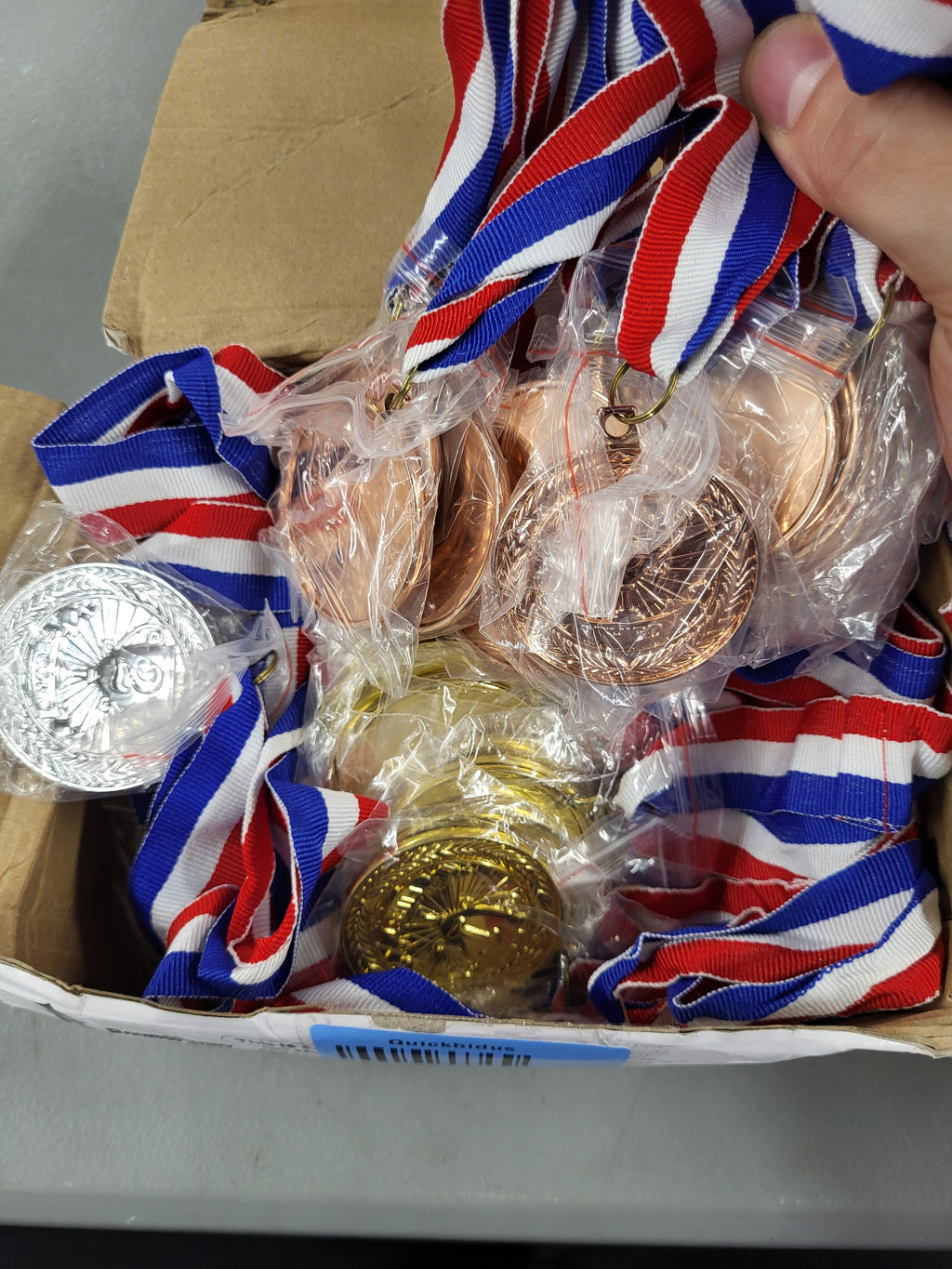 RoundFunny 48 Pcs Award Medals 1st 2nd 3rd Place Medals Metal Winner Trophy Awards Gold Silver Bronze Prizes for Sports Competitions Party, 2 Inches (Bright Color)