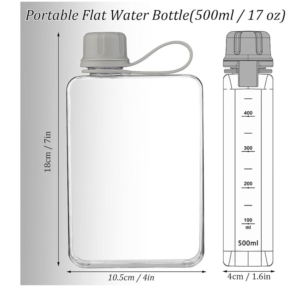 Transparent Square Water Bottle (500mL)