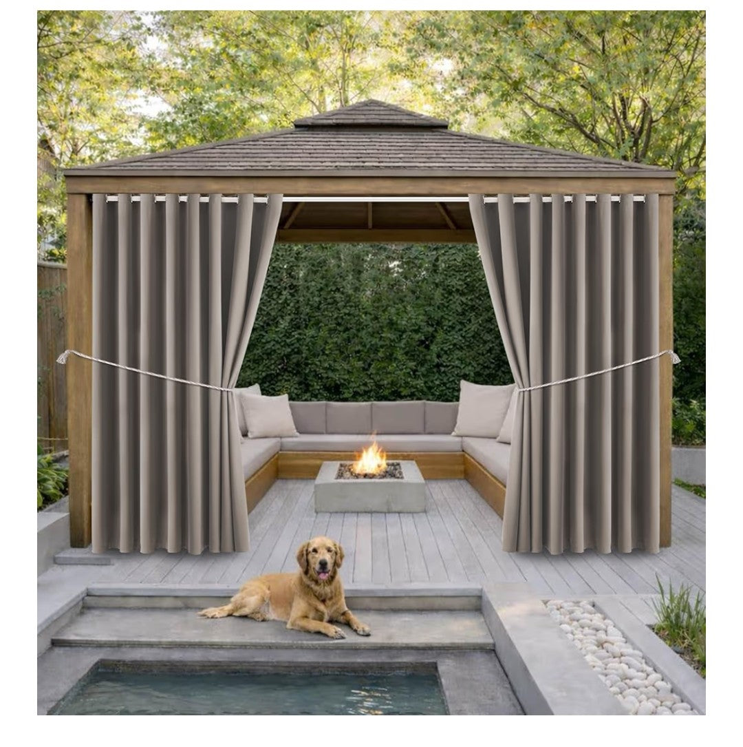 Diva En Camino Outdoor Waterproof Curtain 105x84in 2 pannels (Taupe)