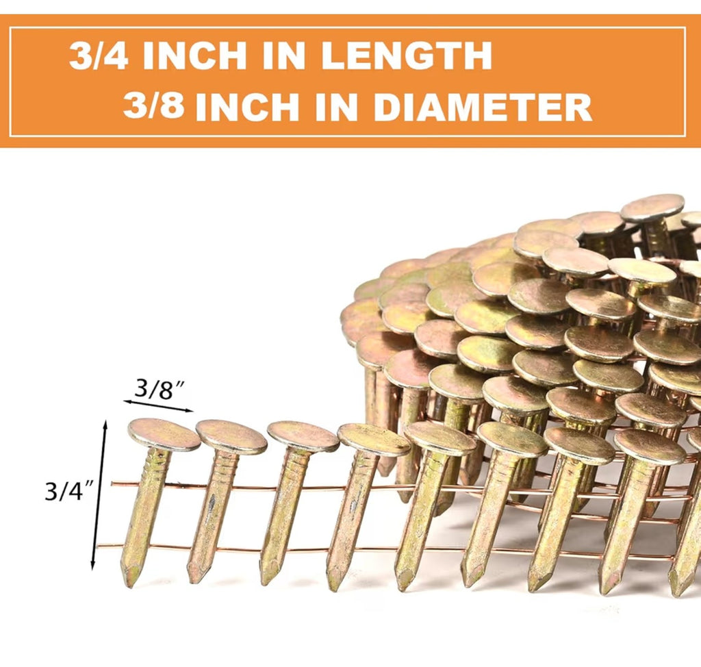(306)
3600 Count Coil Roofing Nails 3/4-Inch x .120-Inch for Roofing Nail Gun.