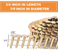 (306)
3600 Count Coil Roofing Nails 3/4-Inch x .120-Inch for Roofing Nail Gun.