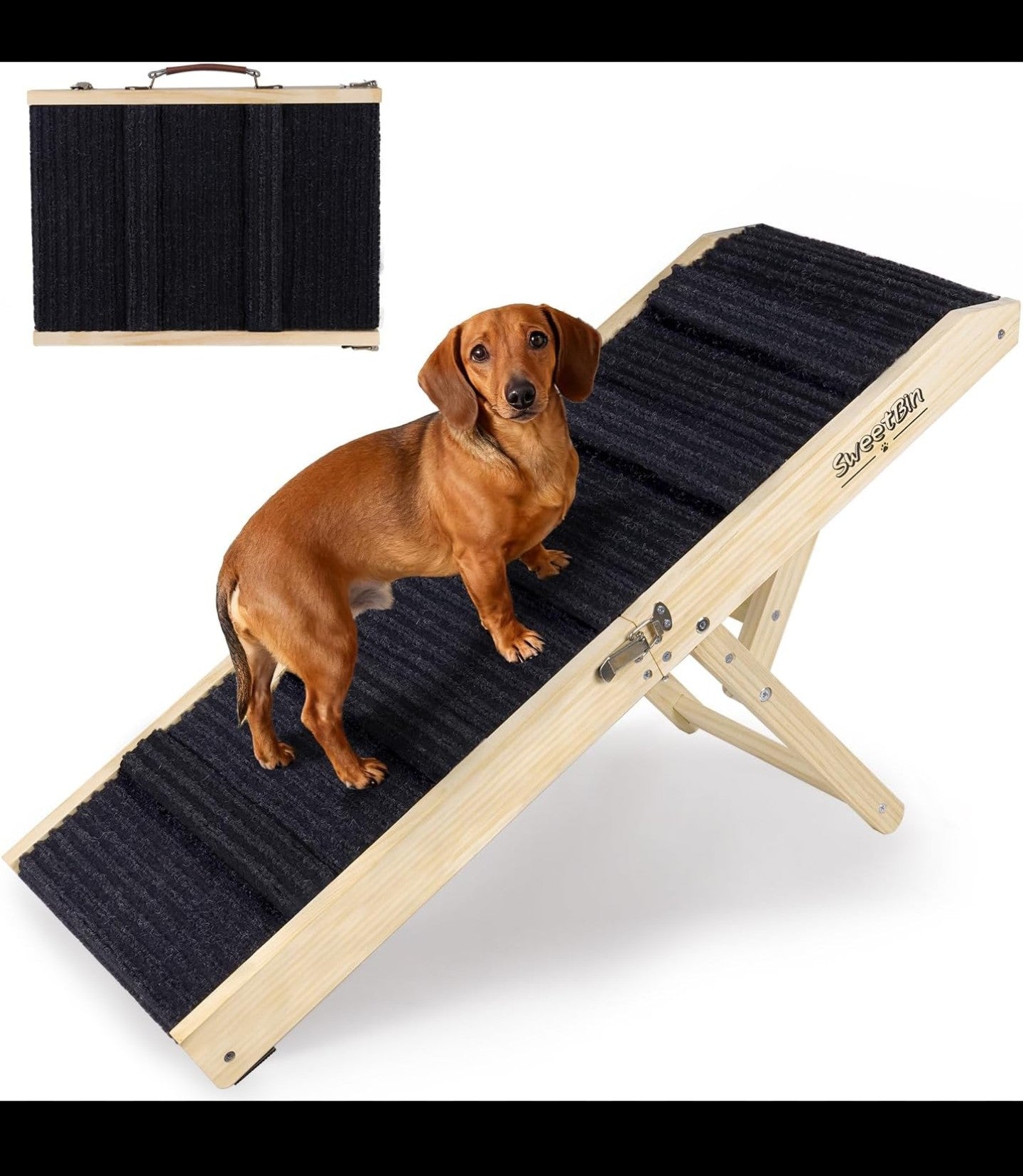 2026 Upgraded Dog Ramp for Couch - Foldable Small Dog Ramp.