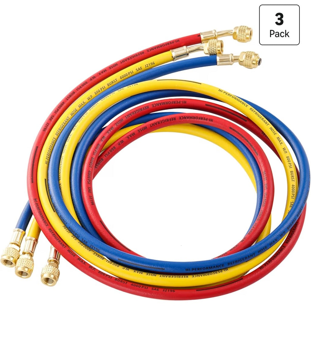 AC Manifold Gauge Hose Kit 3pcs