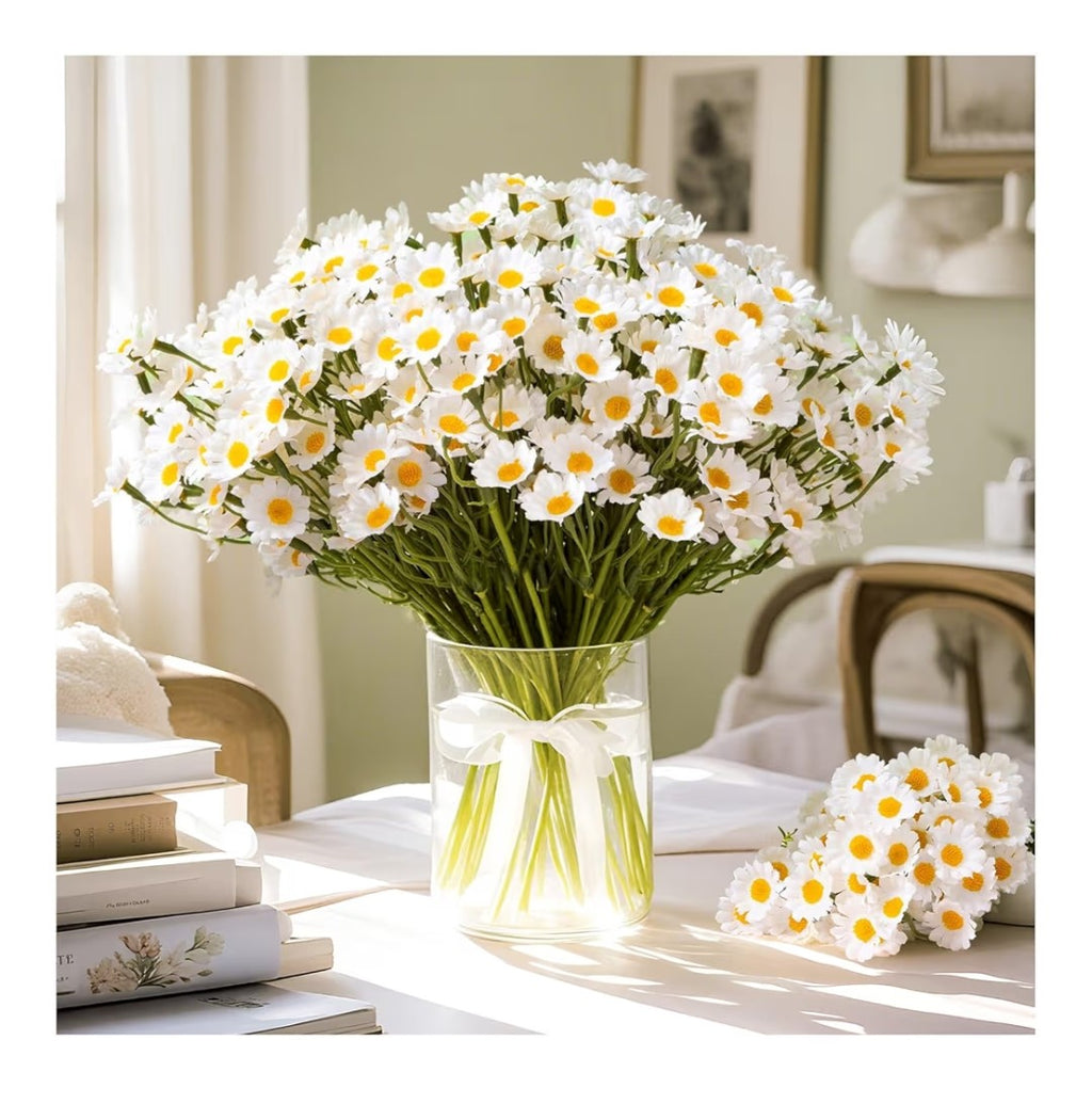 Artificial White Daisy Flowers 72pcs
