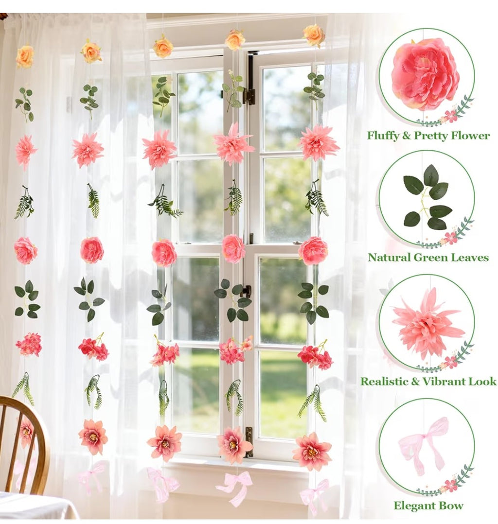 Livole 36ft Hanging Flower Garland, 6pcs