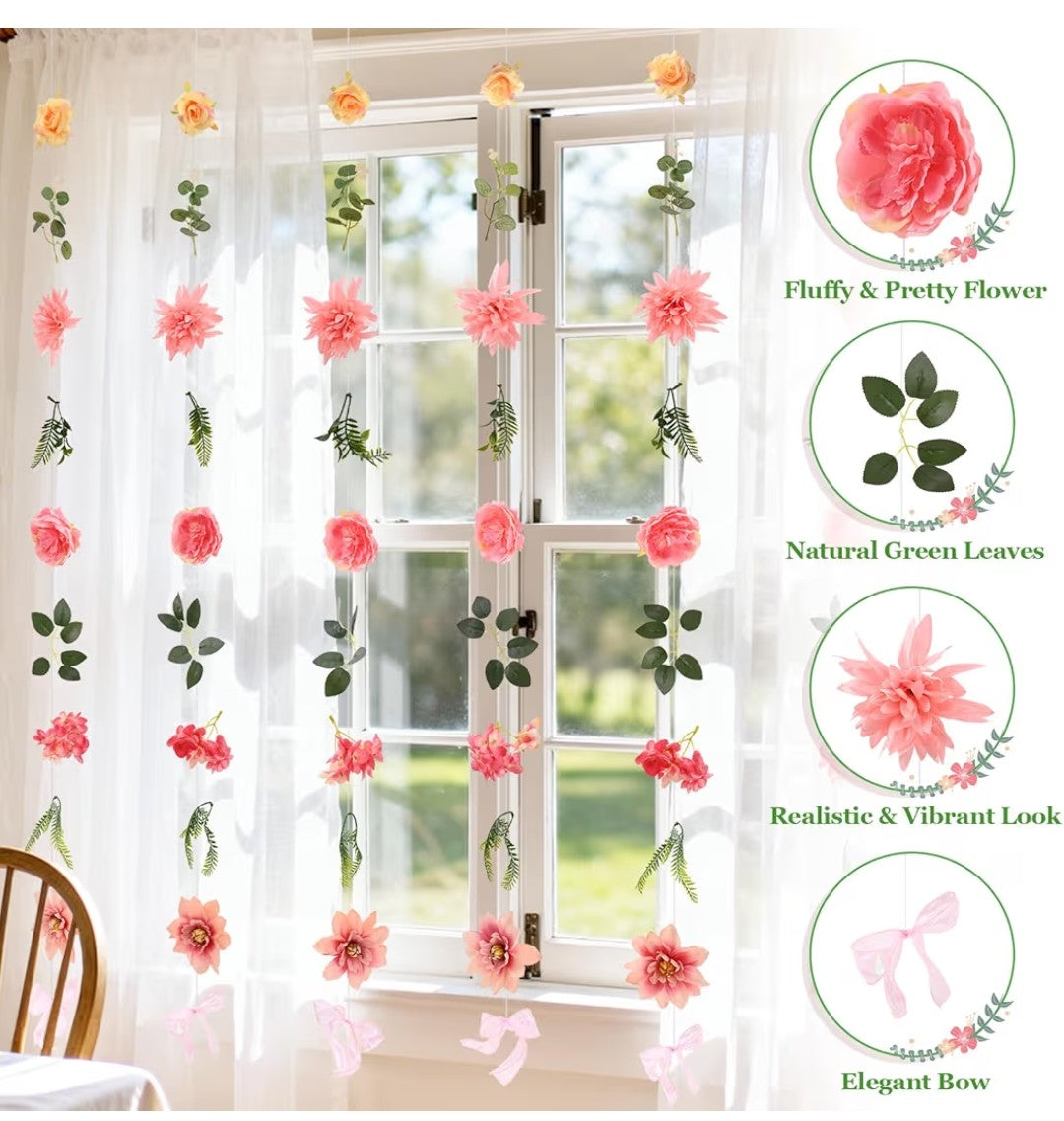 Livole 36ft Hanging Flower Garland, 6pcs