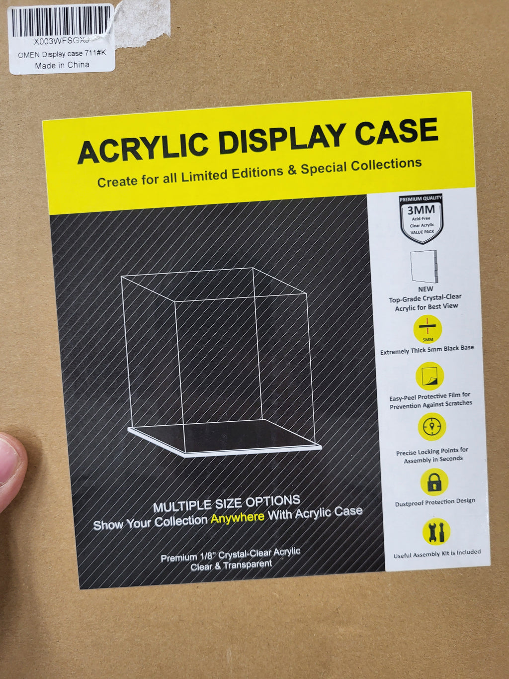 Acrylic Display Case 7x7x11in