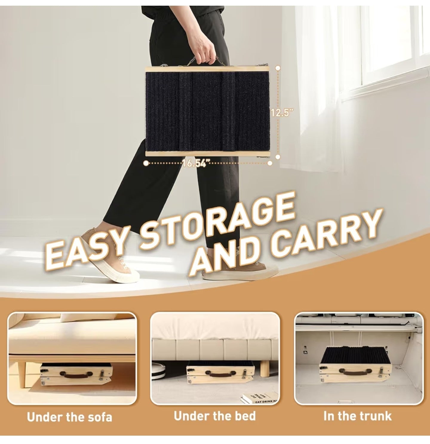 2026 Upgraded Dog Ramp for Couch - Foldable Small Dog Ramp.