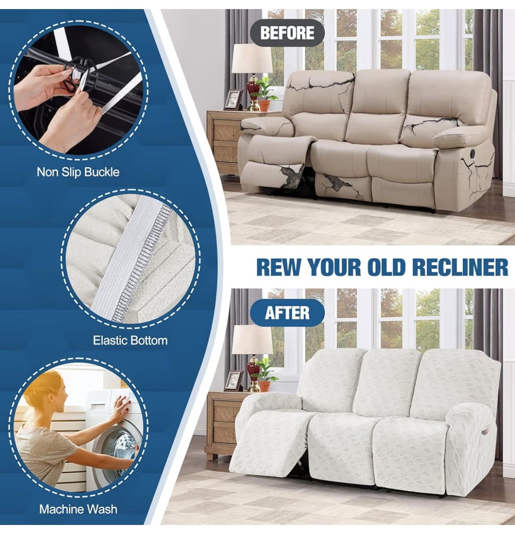 TAOCOCO 3 Seater Recliner Sofa Cover