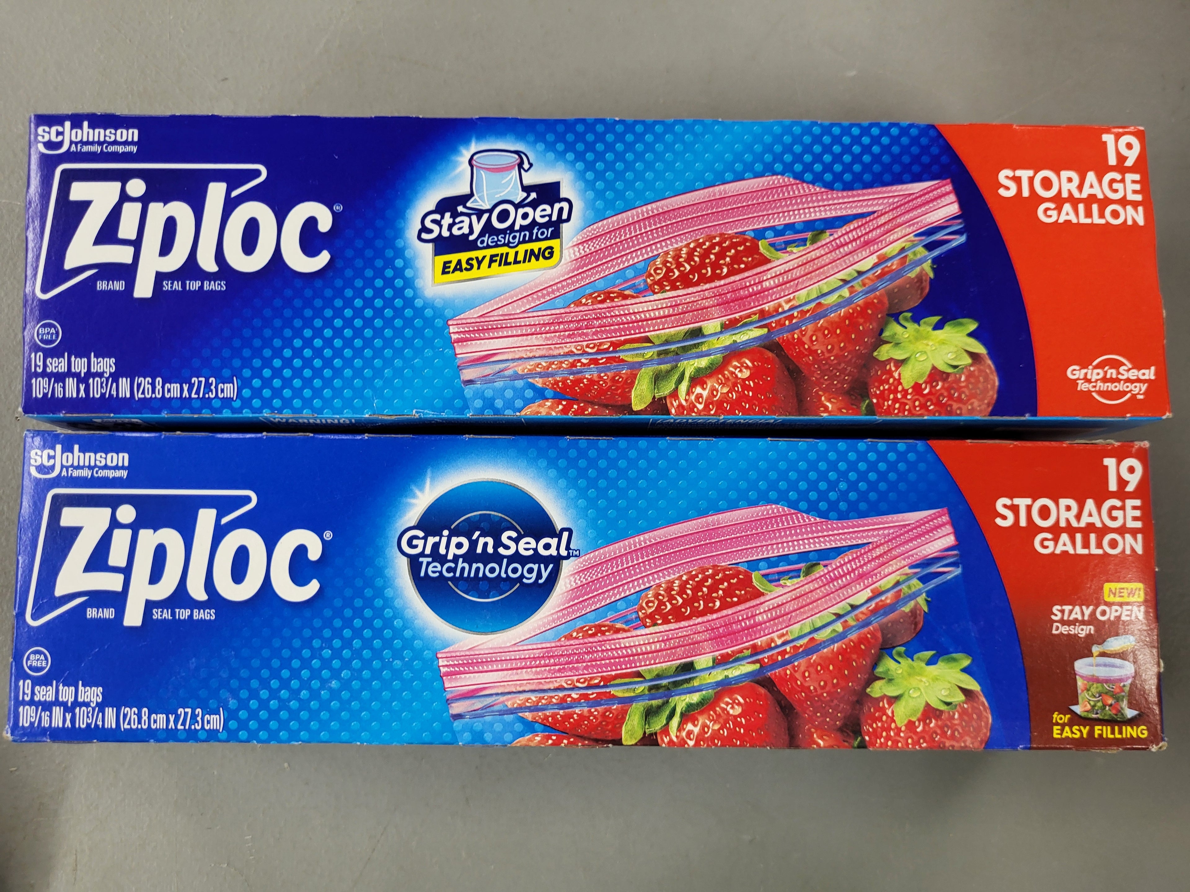 Ziploc Gallon Food Bags 19 count (2 pack)