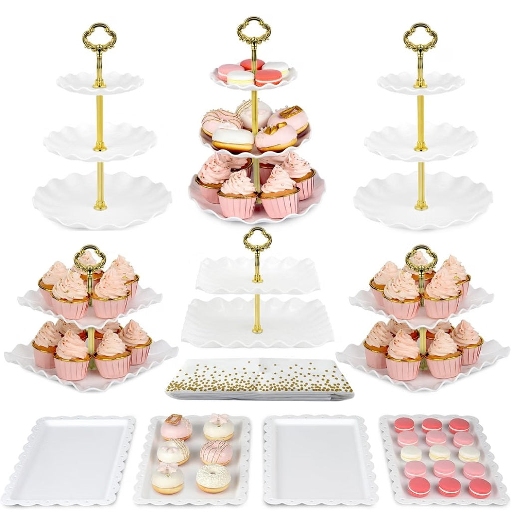 Serving Trays and Cupcake Stand Set