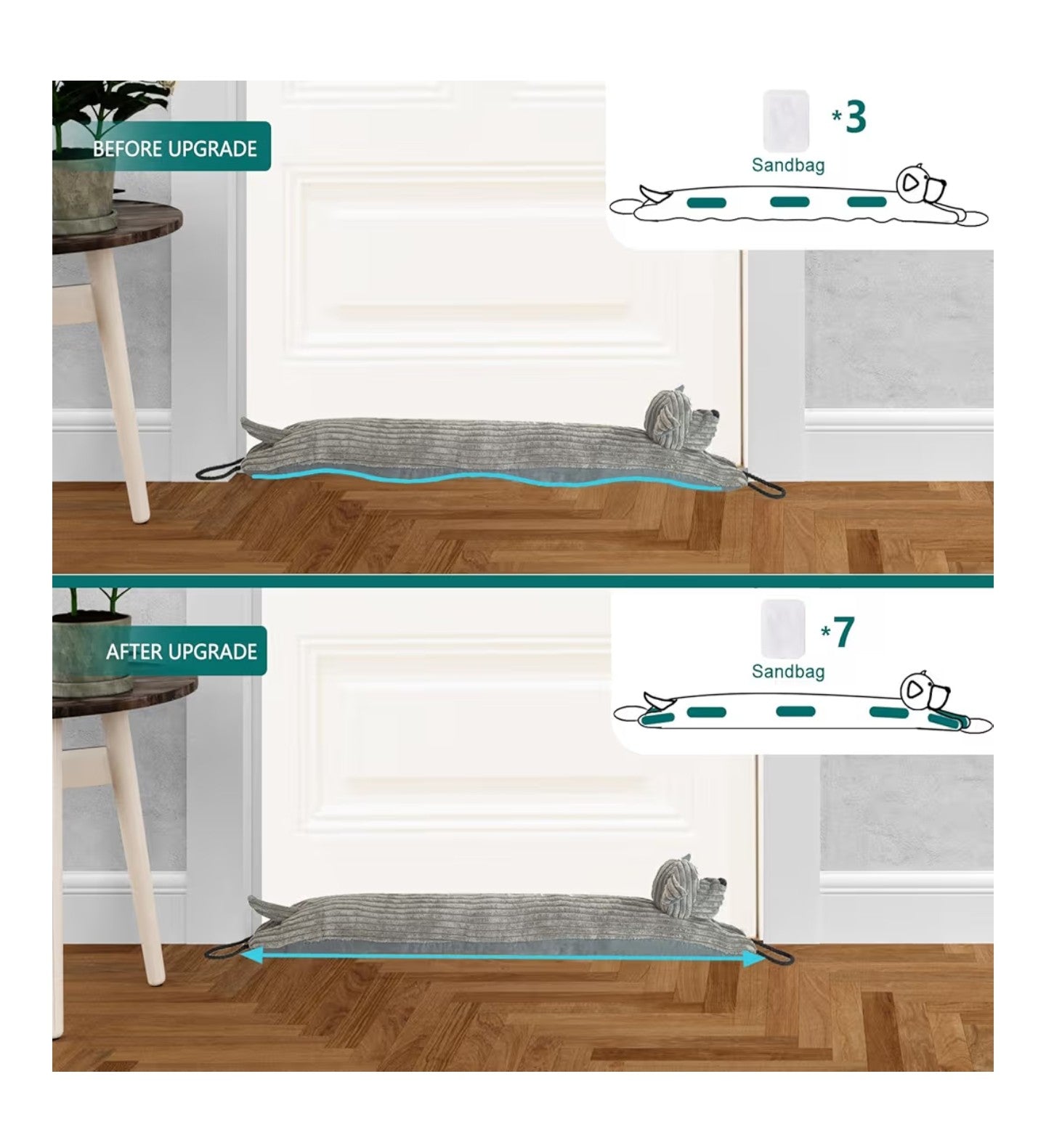 Marwood Under Door Draft Stopper Decorative Wind Stopper 36 inch for Door & Window.