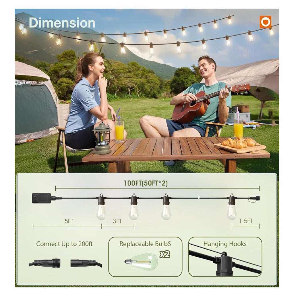Addlon 100ft LED Outdoor String Lights