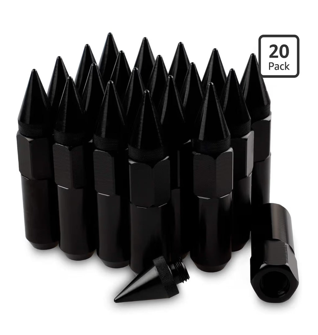 Spike Lug Nuts M12.5x1.5 20pcs 60mm (Black)