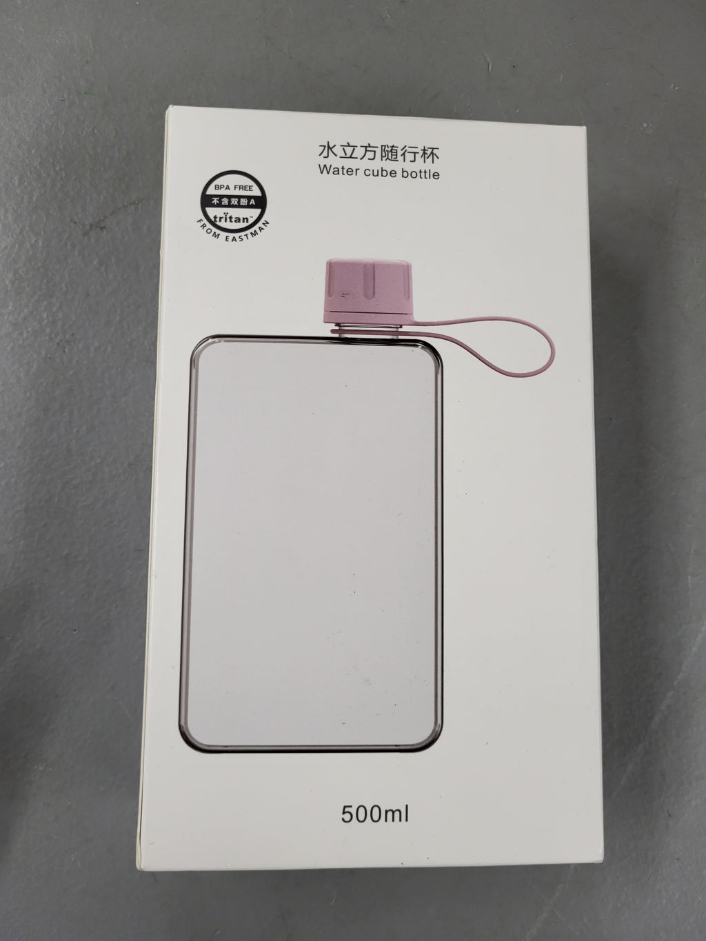 Transparent Square Water Bottle (500mL)