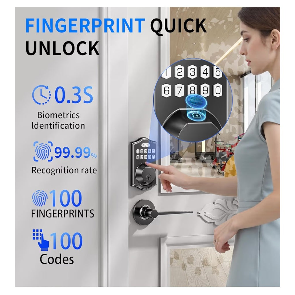 Tuya Smart Lock with Door Matching Door Knob