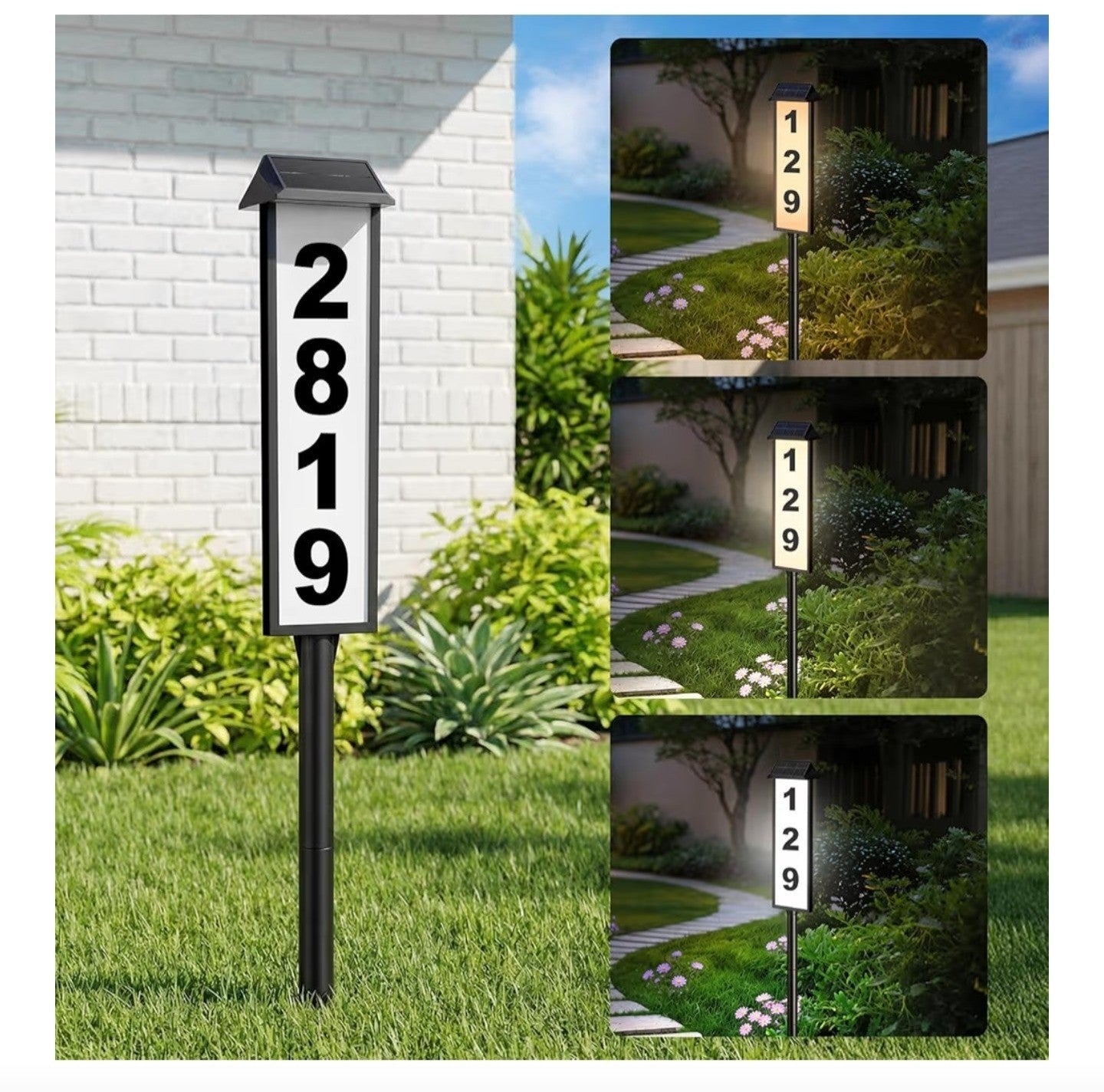 Brightever Solar Address Sign, House Number for Outside Waterproof