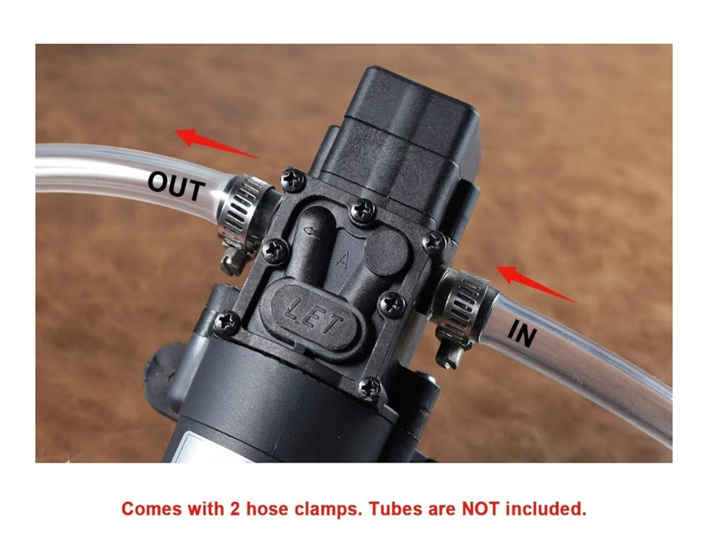 12V DC Water Transfer Pump with 2 Hose Clamps.
