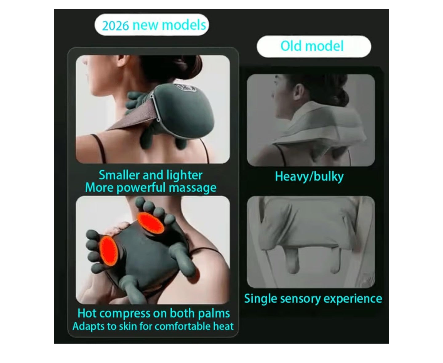 Neck Massager with Heat,shiatsu Neck and Shoulder Massager.