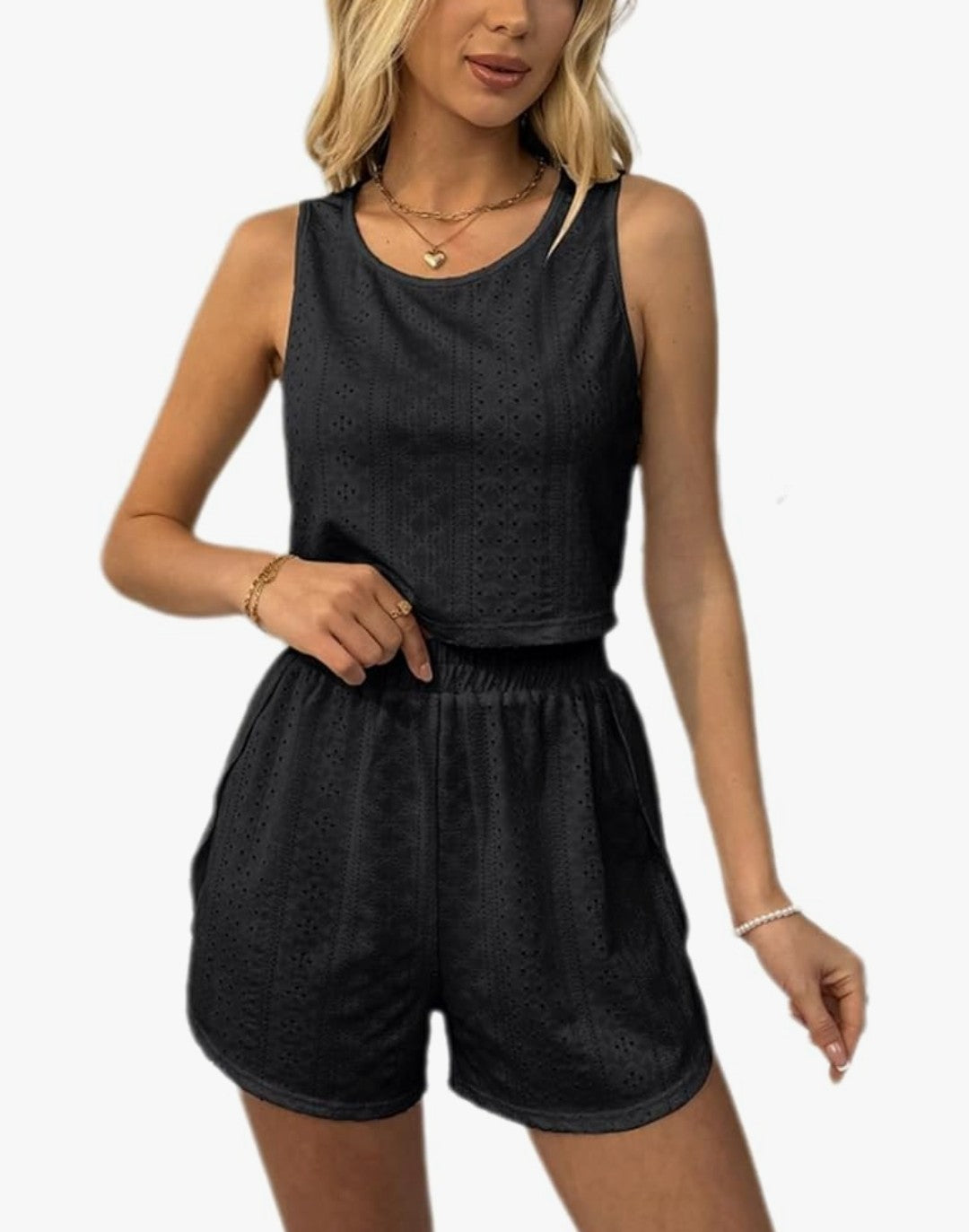 2 Piece Crochet Pajama Set (Small)
