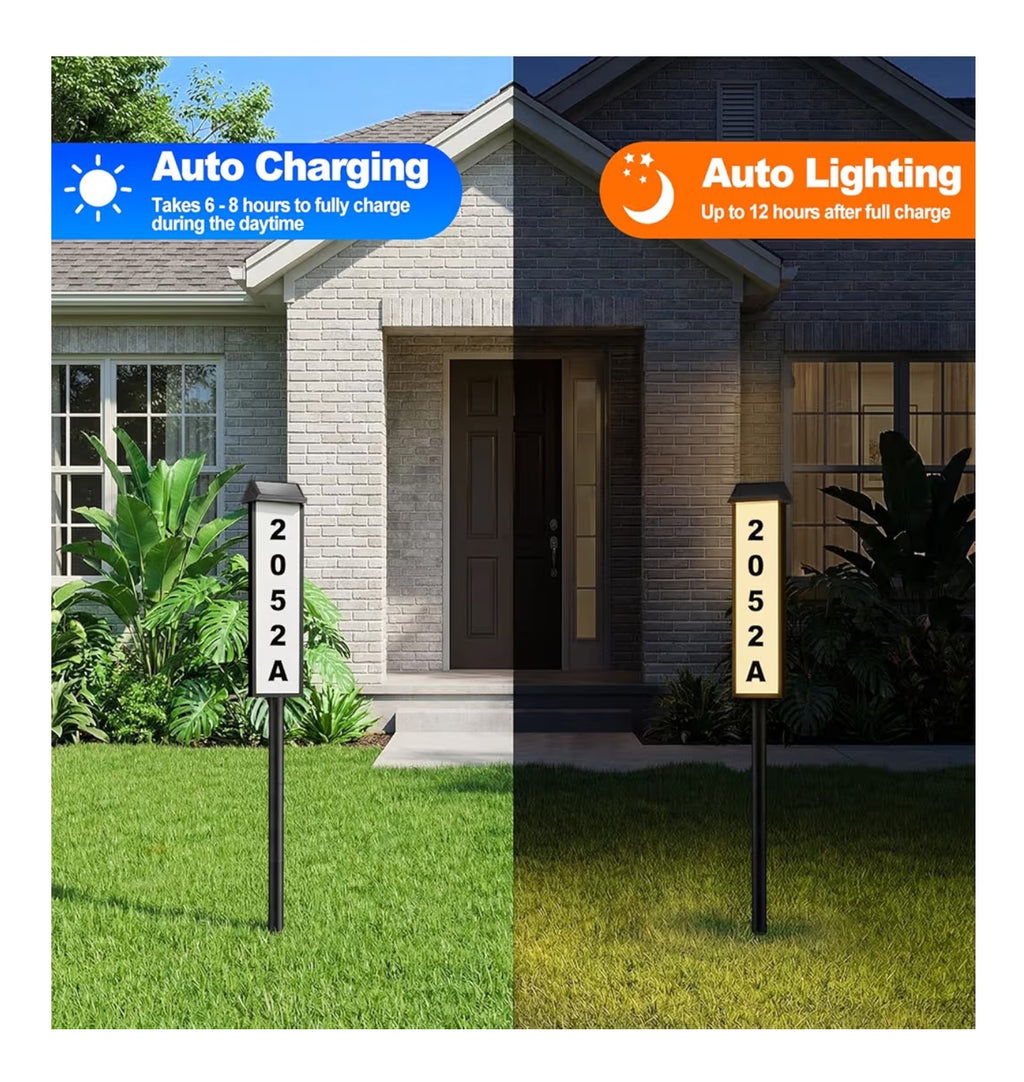 Brightever Solar Address Sign, House Number for Outside Waterproof