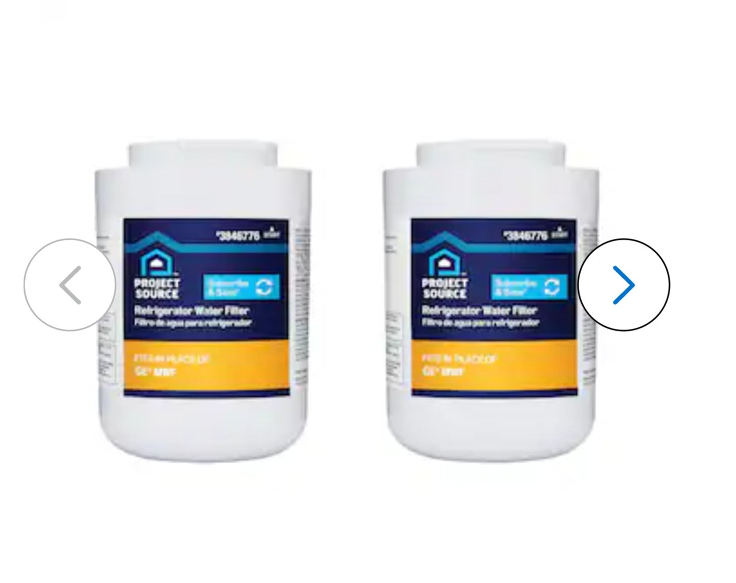 Appliances
Appliance Parts & Accessories
Refrigerator Water Filters
Project Source 108504 Twist-in Refrigerator Water Filter G-1-2 Fits GE MWF 2 -Pack
Project Source 108504 Refrigerator-Water-Filters - View #2
Project Source 108504 Refrigerator-Water-Fil