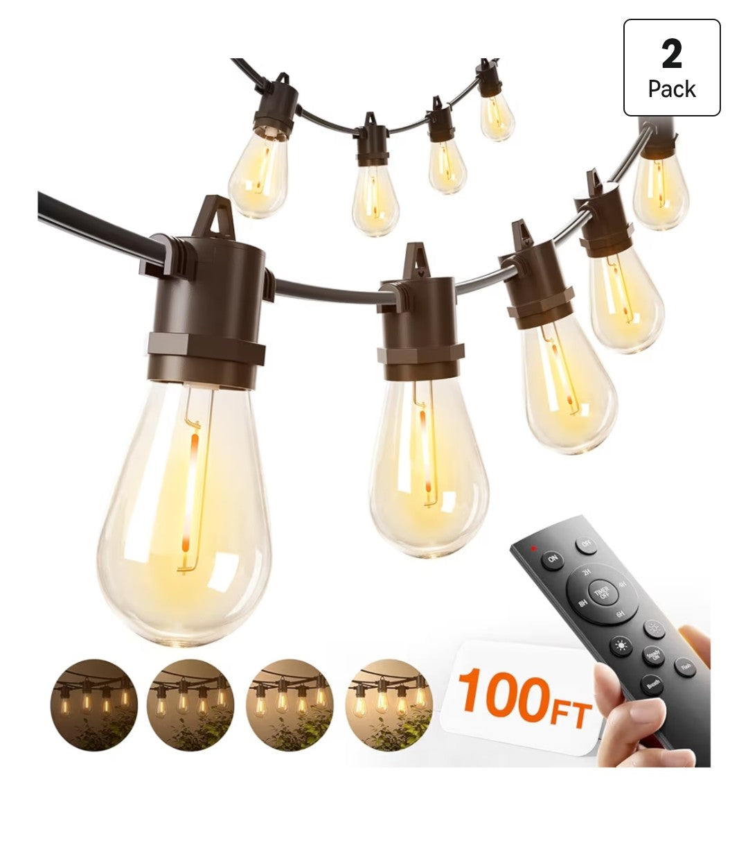 Addlon 100ft LED Outdoor String Lights