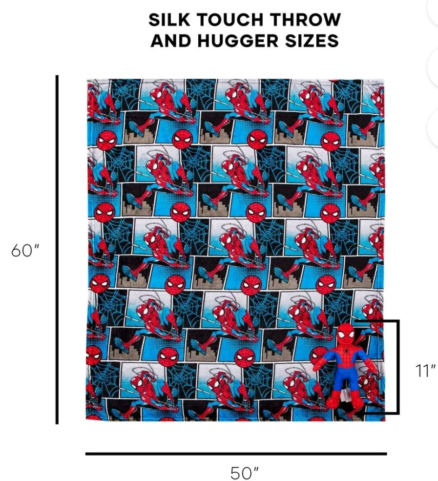 Spider-Man Plush Hugger and Throw Blanket Set