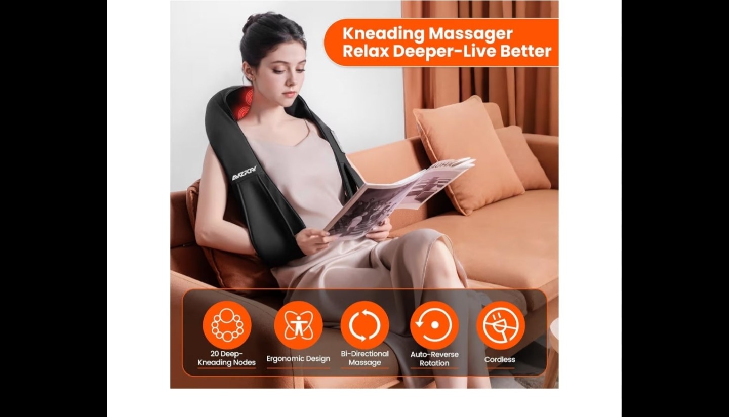 Amzpony Cordless Neck and Back Massager