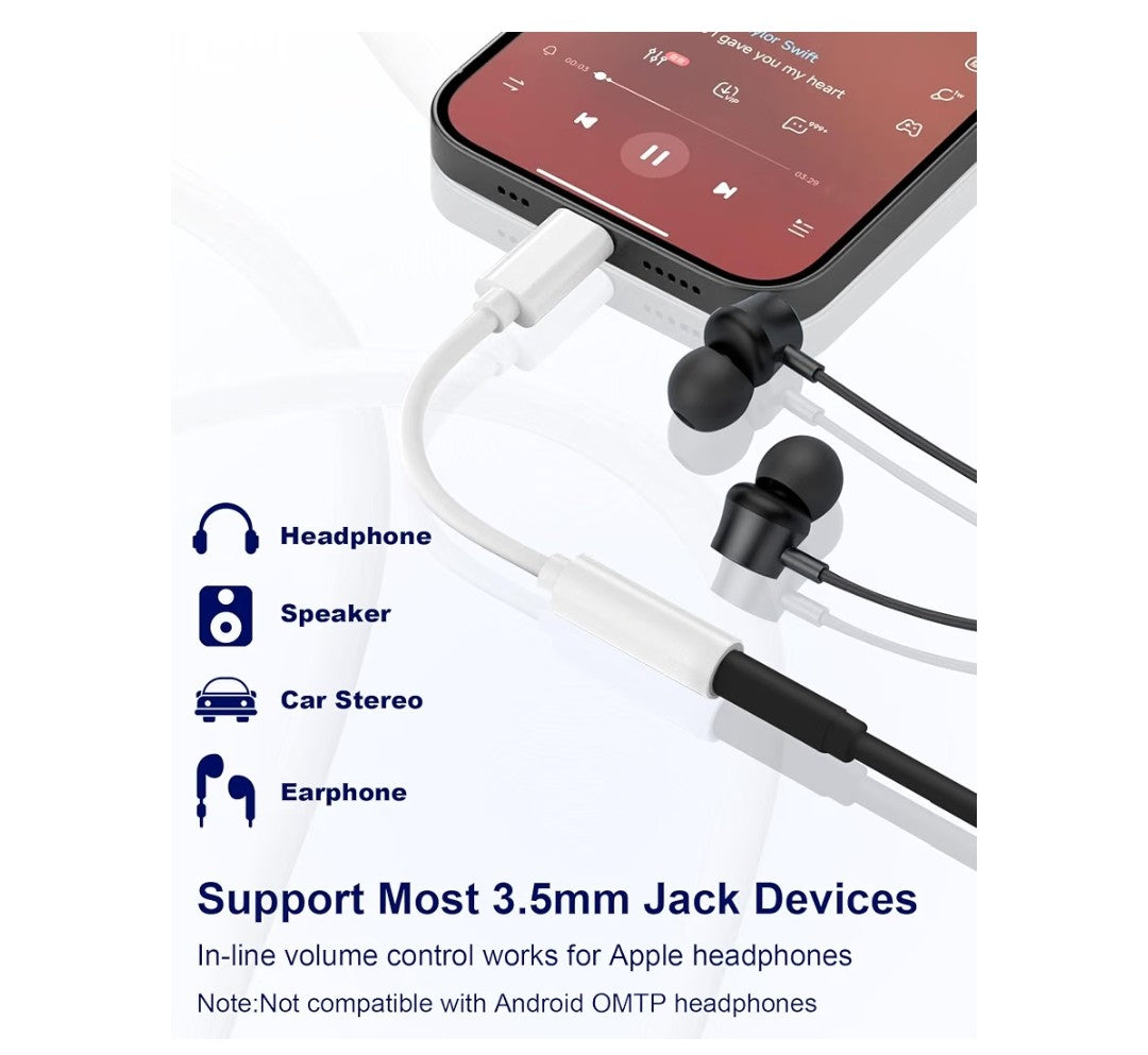 Fonestuff Lightning to Aux Audio Dongle (3 pack)