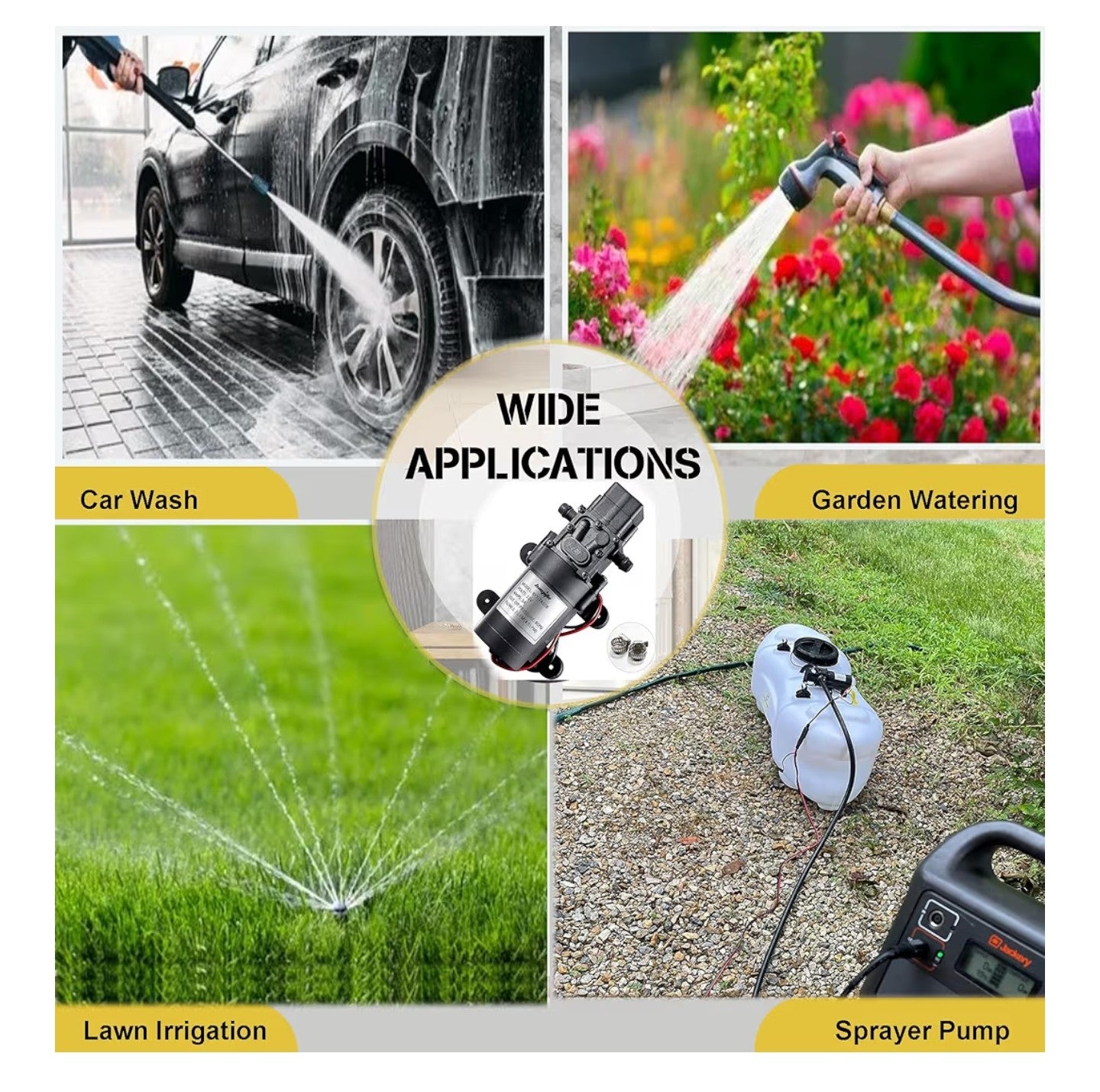 12V DC Water Transfer Pump with 2 Hose Clamps.