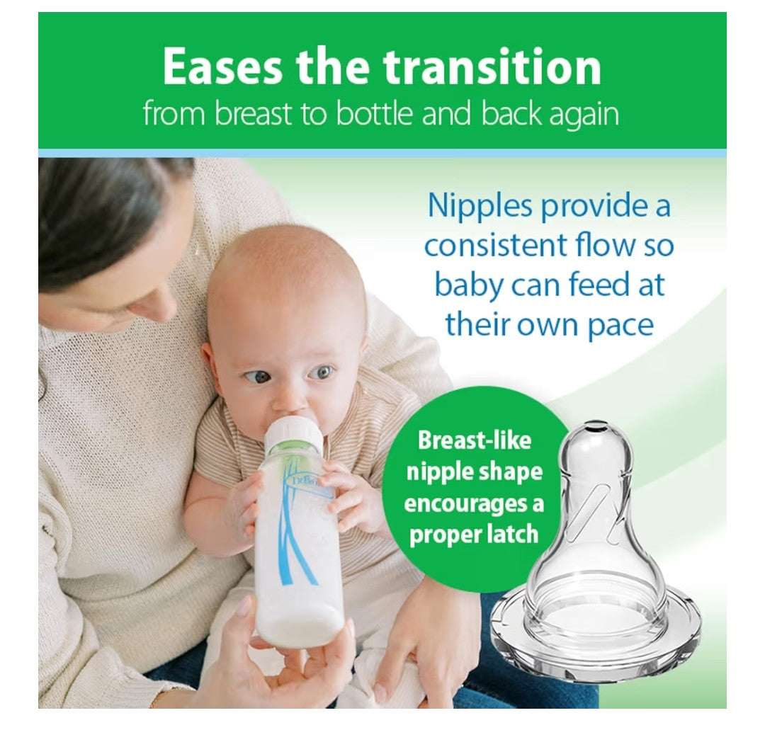 Dr. Brown's Anti-Colic Baby Bottles 8oz Narrow Glass