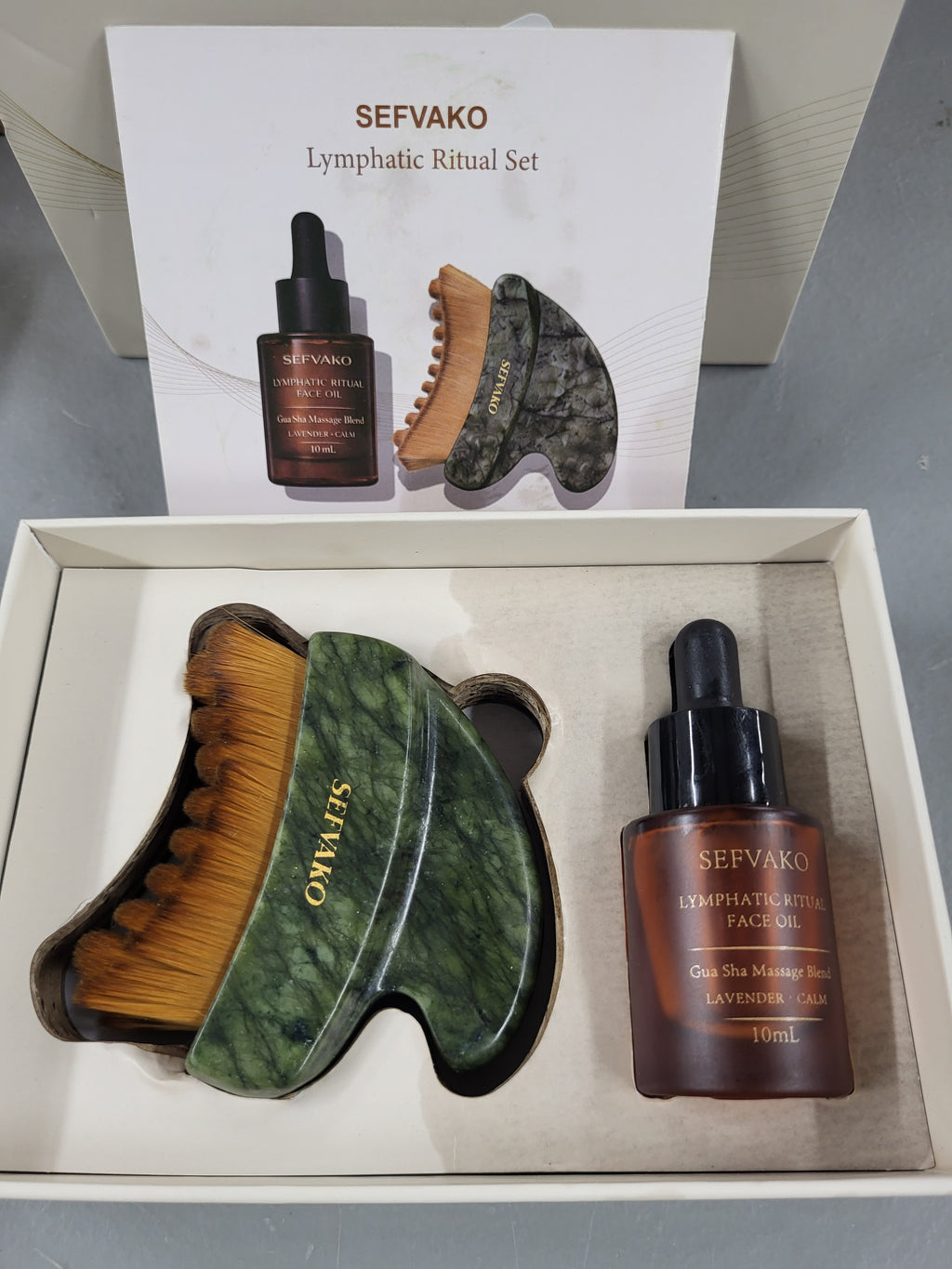 Lymphatic Contour Face Brush Set with Gua Sha Face Oil, Dual-Ended Dry Brush+Jade Gua Sha Edge, 0.075mm Ultra-Soft Bristles Gua Sha Facial Tools, for Lymphatic Drainage, De-Puff, Sculpt, Smooth & Glow