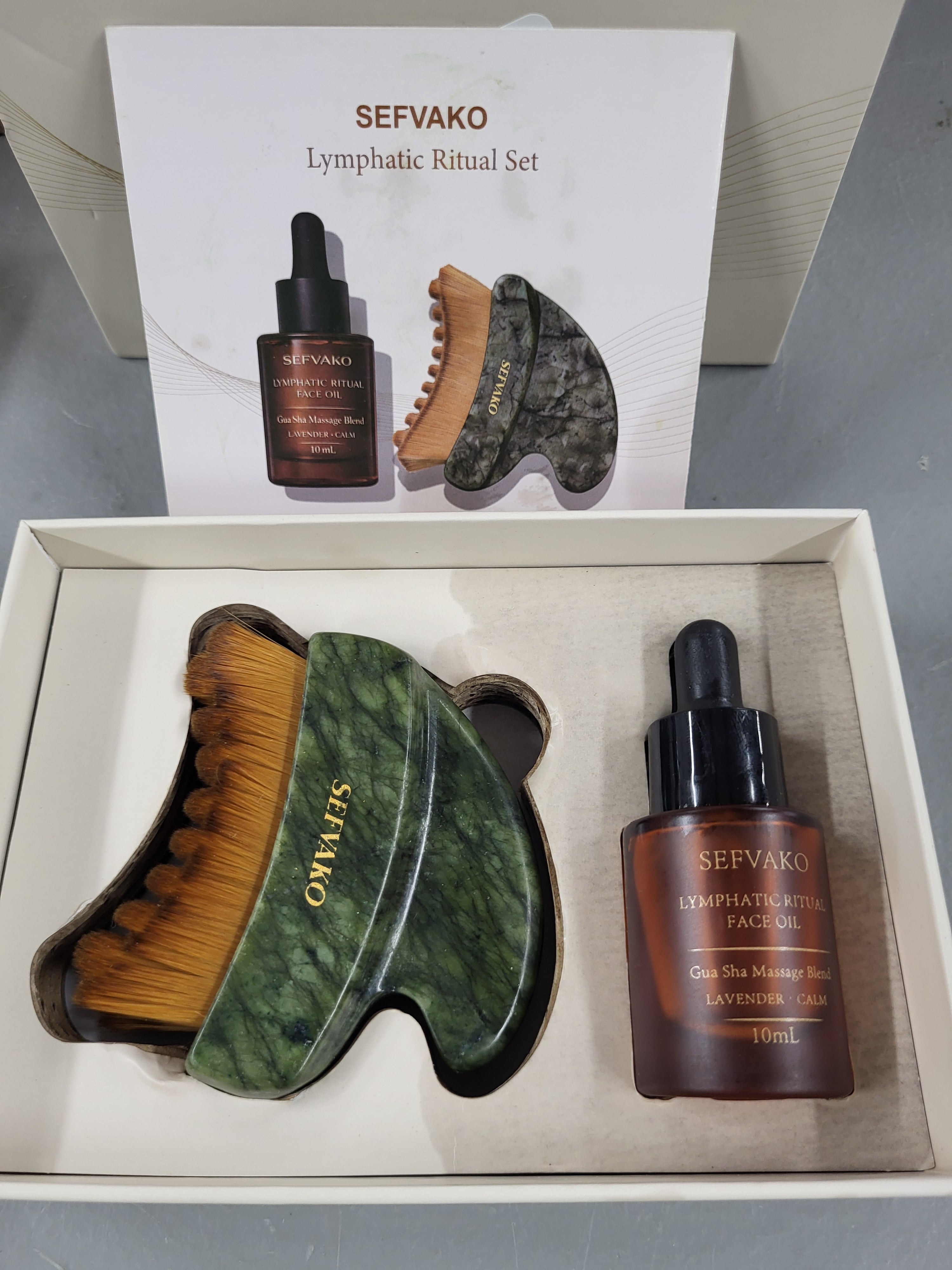 Lymphatic Contour Face Brush Set with Gua Sha Face Oil, Dual-Ended Dry Brush+Jade Gua Sha Edge, 0.075mm Ultra-Soft Bristles Gua Sha Facial Tools, for Lymphatic Drainage, De-Puff, Sculpt, Smooth & Glow