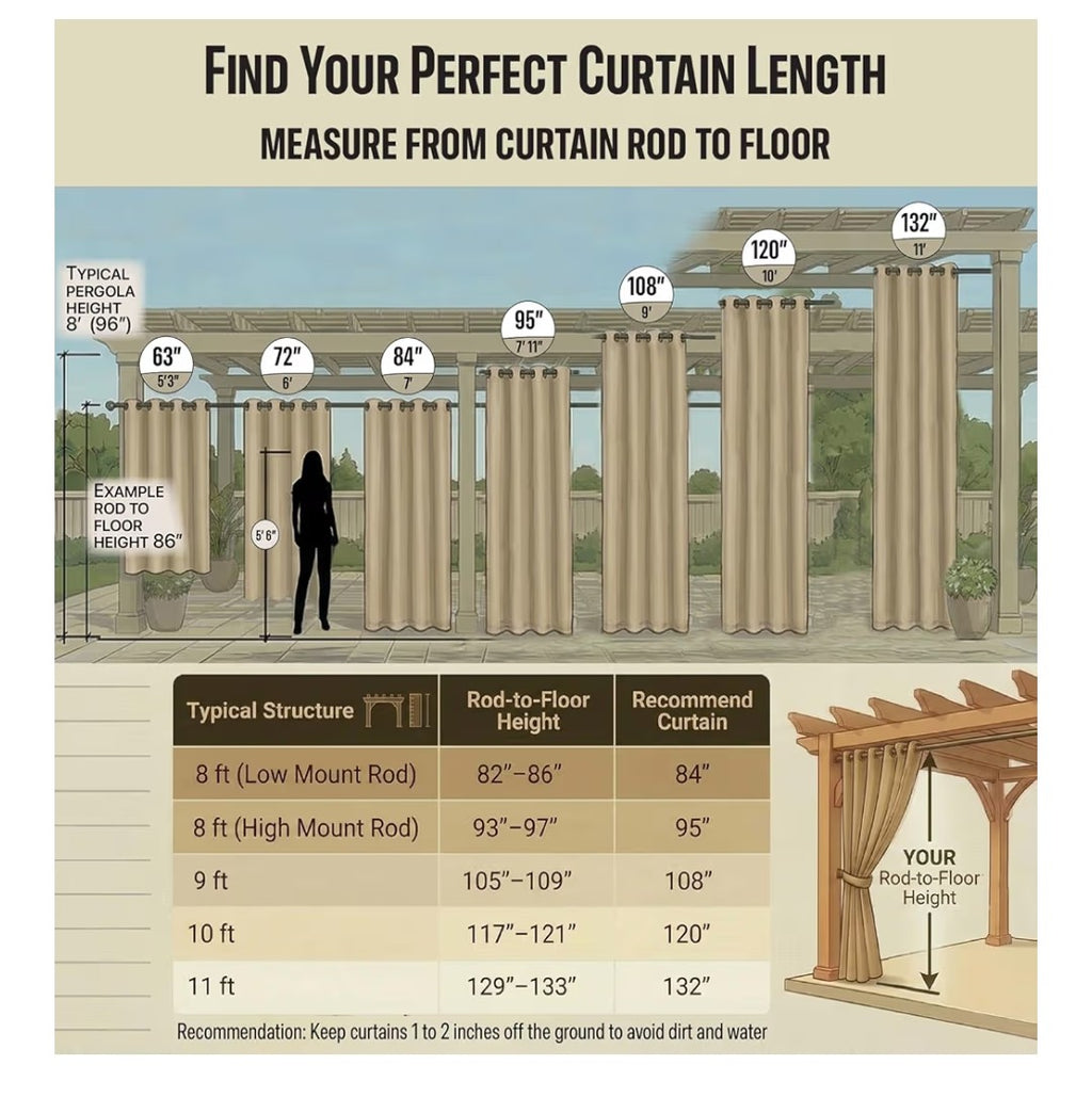 Diva En Camino Outdoor Waterproof Curtain 105x84in 2 pannels (Taupe)