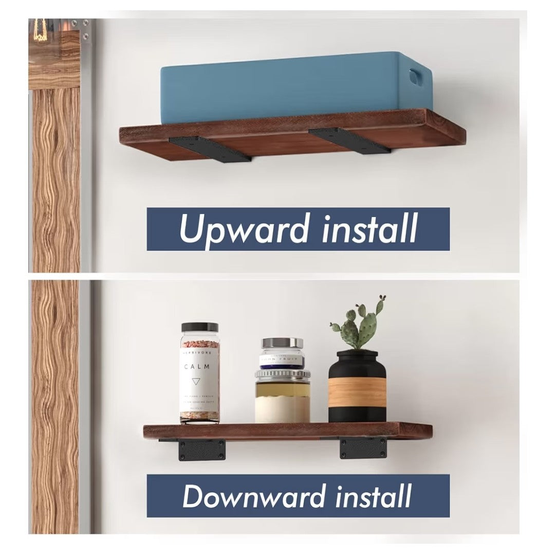 Floating Shelf Bracket 4 pack (Black)